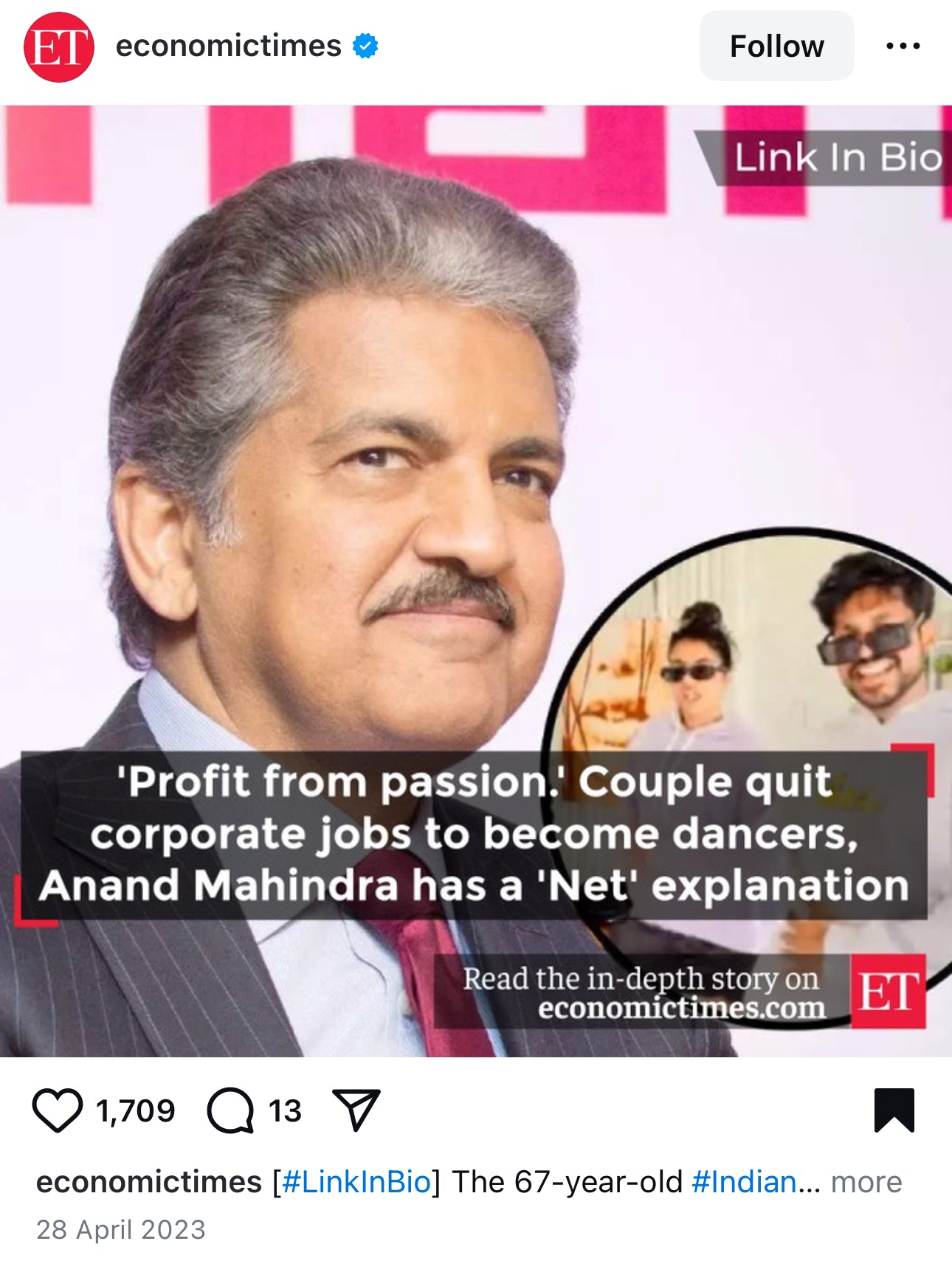 Anand mahindra Jodianoorabh in economic times 